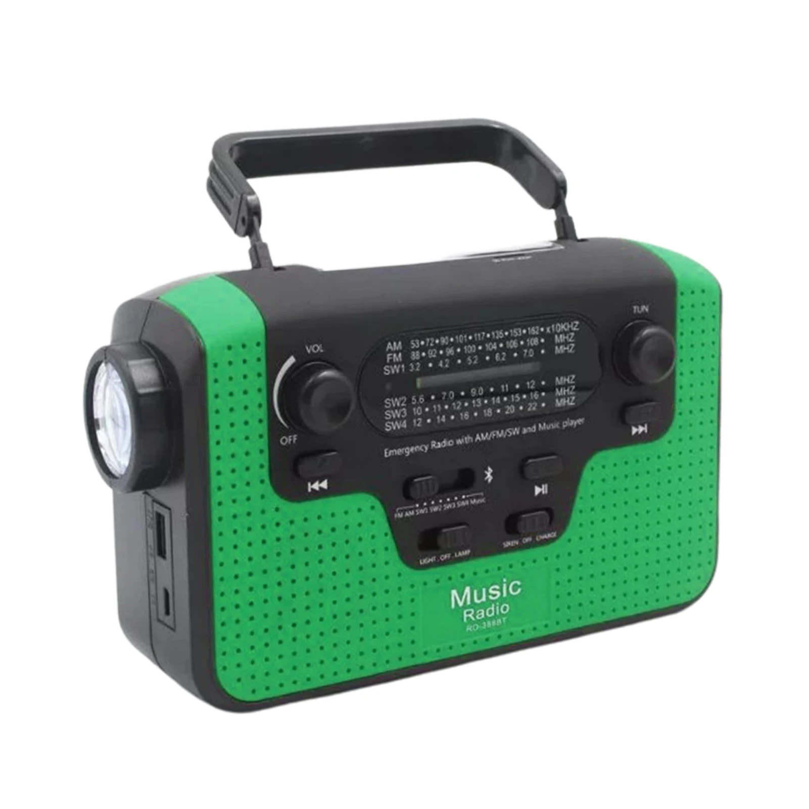 

Solar Hand Crank Wireless Radio 2200mAh Emergency Radio Solar Hand Crank USB Rechargeable Battery Powered 2200mAh Power Bank