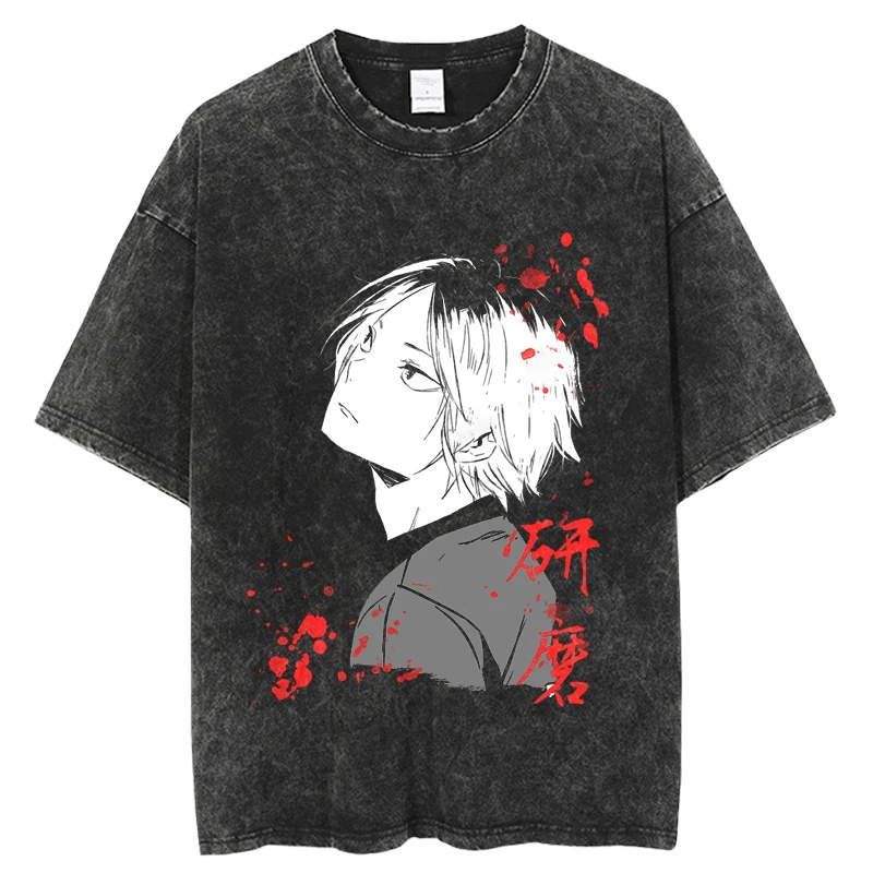 Футболка винтажная стираная мода хип-хоп аниме HaikyuuT рубашки женские