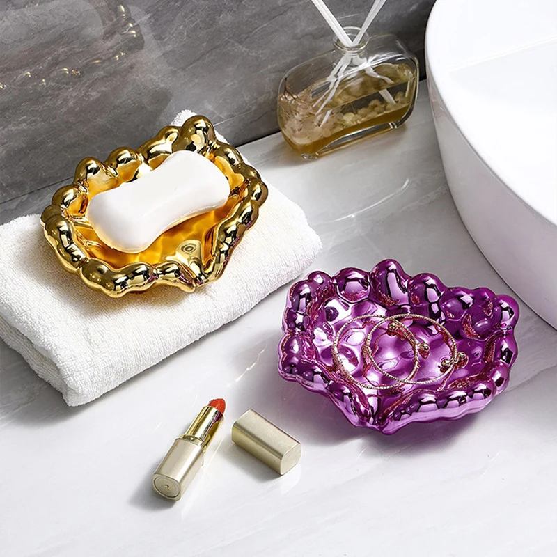 

1 шт., золотистая хромированная Коробка для мыла в ванную комнату