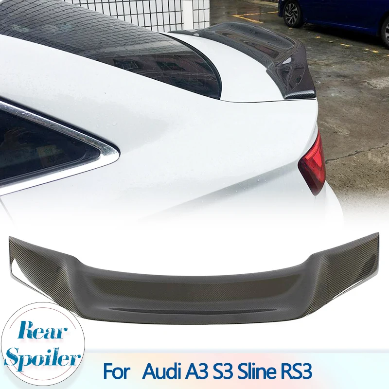 

Car Rear Trunk Spoiler Wing for Audi A3 S3 Sline RS3 Sedan 4-Door 2014-2018 Carbon Fiber Rear Trunk Boot Lid Wing Lip Spoiler