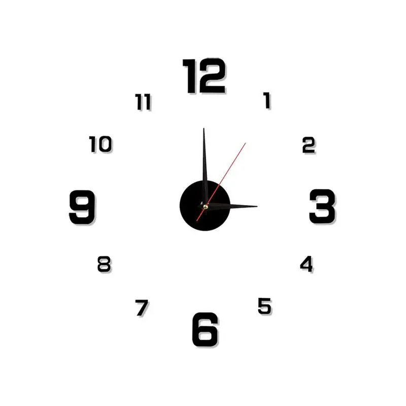 

Wall Clock Sticker Creative Frameless DIY Wall Clock Wall Decal Home Silent Clock Living Room Office Wall Decoration