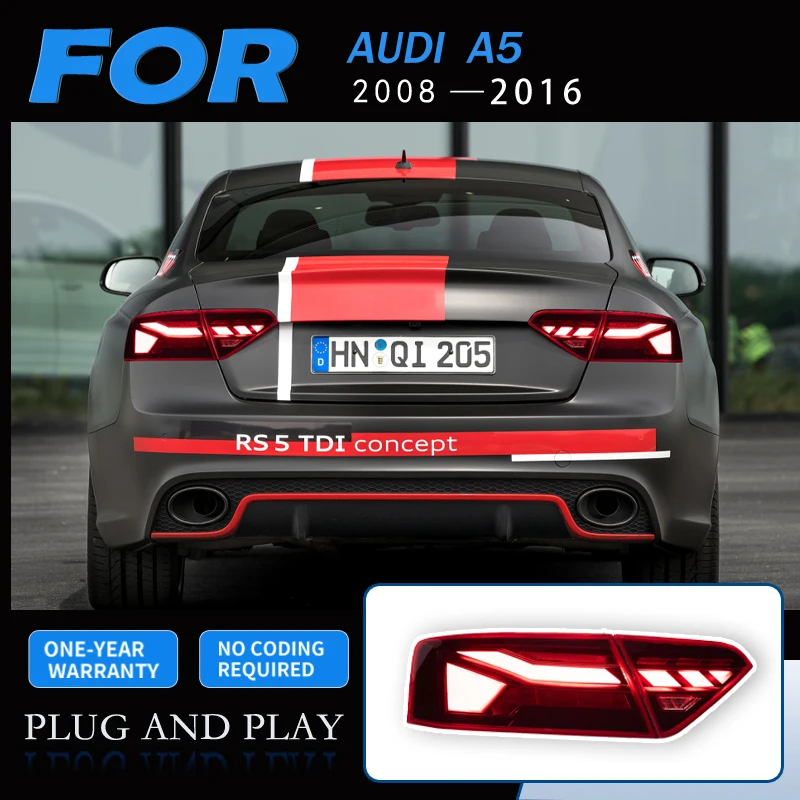 Стайлинг автомобиля задние фонари для Audi A5 светодиодный задний фонарь 2008-2016 DRL