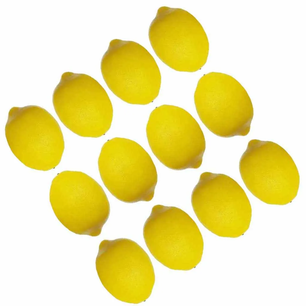 

12 Pieces Artificial Lemons DIY Crafts Simulated Model Photography Imitation Fruits Home Kitchen Table Party Centerpiece