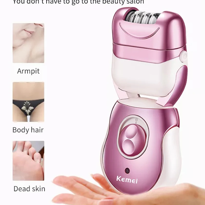 

KEMEI 3 in 1 Multifunction Epilator Man Women Electric Lady Body Leg Armpit Pubic Hair Remover Removal Shaver Foot Pedicure 376