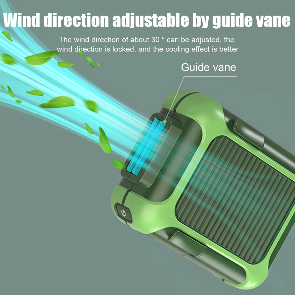 

4000mA Mini Portable Hanging Neck Waist Fan USB Rechargeable 3 Speed Adjustable Outdoor Sports Mini Air Cooling Fan