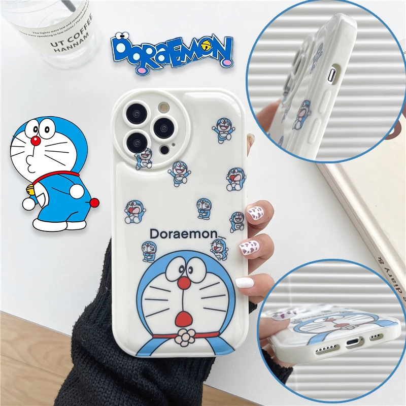 Телефонный чехол Doraemon для IPhone 14 Pro 12 13 Max 11 ProMax XS XR X Plus силиконовая воздушная