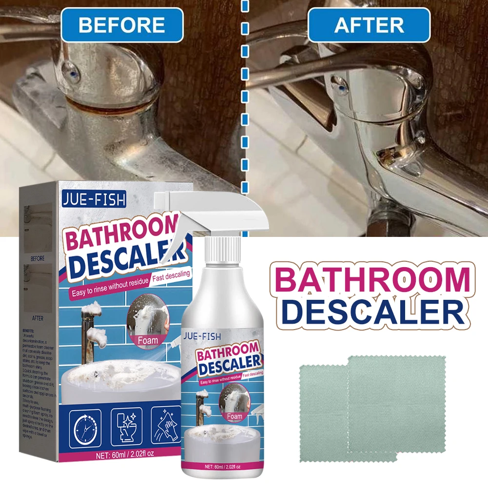 

60ML Bathroom Cleaner Spray Powerful Out Stains Remover Toilet Wall Mold Descale Multi-Purpose Home Bathroom Cleaning Spray
