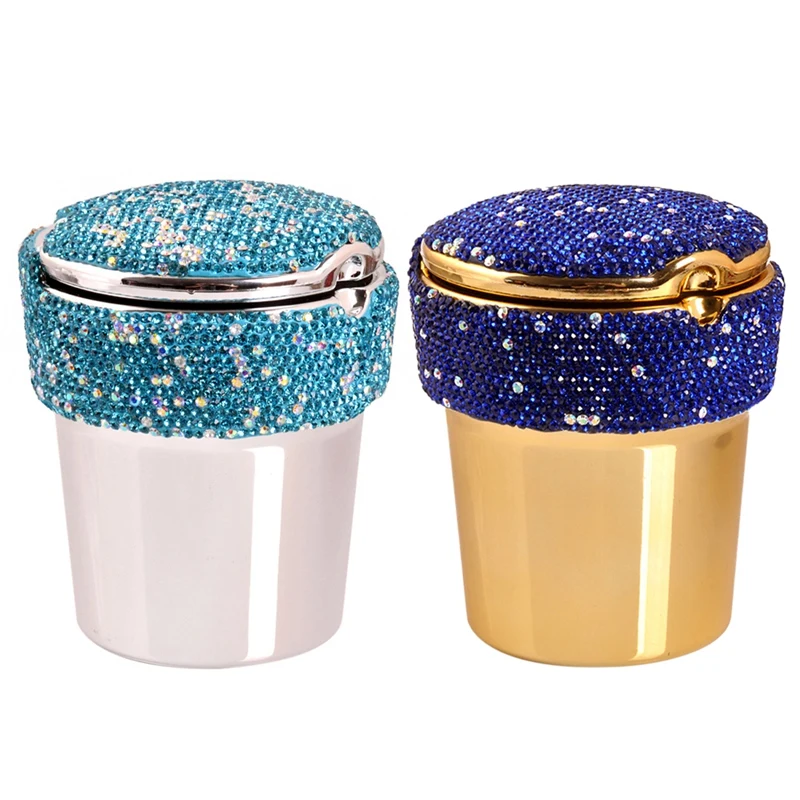 

LED Car Ashtray Diamond Multi-Function Car Storage Box Car Multi-Function Interior Products Car Ashtray