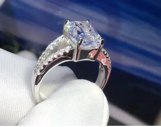 Оформление TR104, роскошные обручальные кольца 3,85 карат в форме подушки, модные обручальные кольца для женщин!