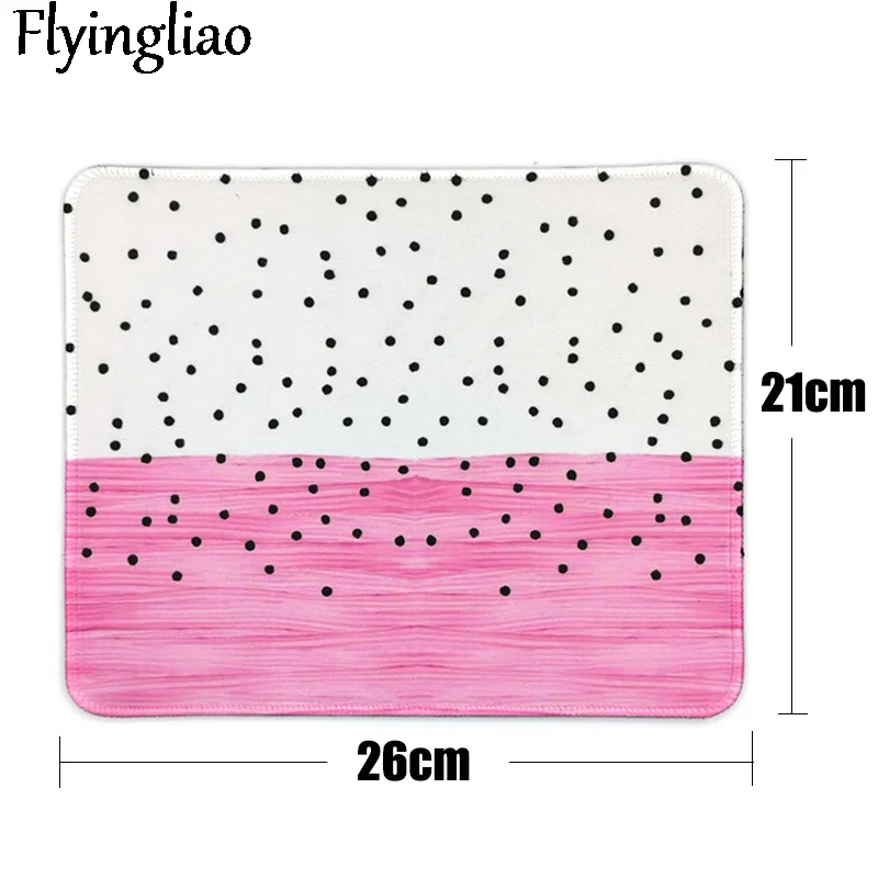 Коврик для мыши офисной клавиатуры противоскользящий розово-белый