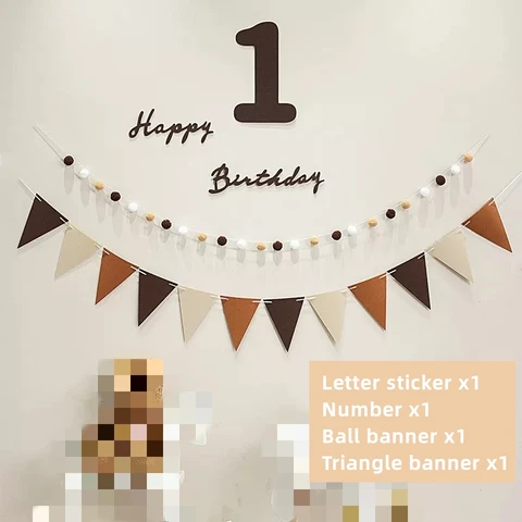 Баннер ins в виде кофейных цифр для дня рождения, набор баннеров, декорация для фона, гирлянда на первый день рождения ребенка, комплект на годовщину
