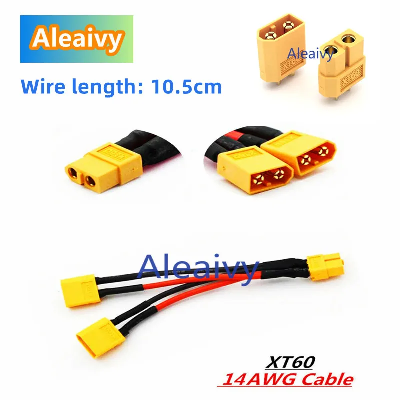 

Новый параллельный кабель XT60, внешний штекер/гнездо 14AWG, Y-образный кабель для зарядного устройства, 1 шт.