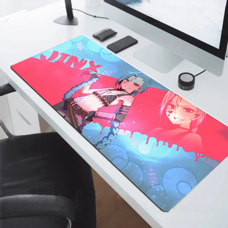 

JINX Xxl Mouse Pads Lol Gaming Laptop Mousepad Gamer Rubber Mat Mause Pad Deskmat Computer Accessories Mausepad Mats Keyboard Pc