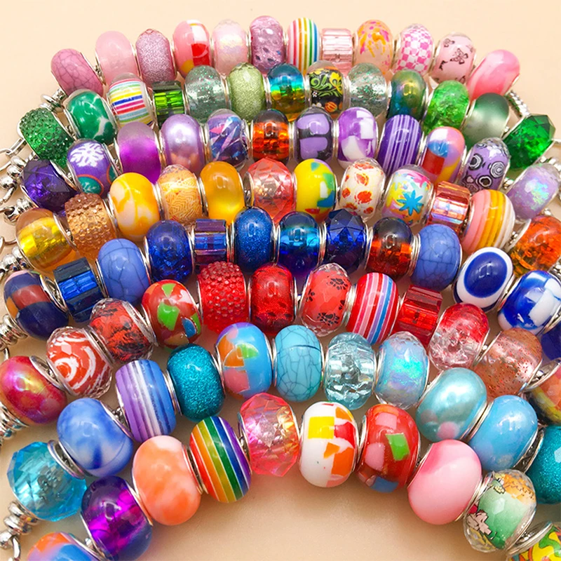 

10pcs Colour Large Holes Spacer Beads DIY Bracelet Necklace Jewelry Making Accessories