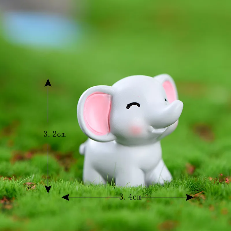 

Миниатюрная фигурка слона из мультфильма, модель куклы, милое животное, украшение, миниатюрные декоративные фигурки, аксессуары для творчества, украшение