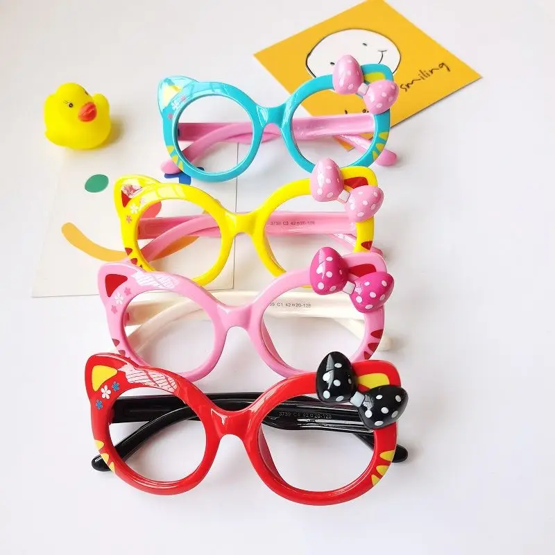 

Sanrio Kawaii Hellokitty детская оправа для очков игрушка без линз силиконовый бант для девочки милое украшение мягкие ноги Складные без цепей