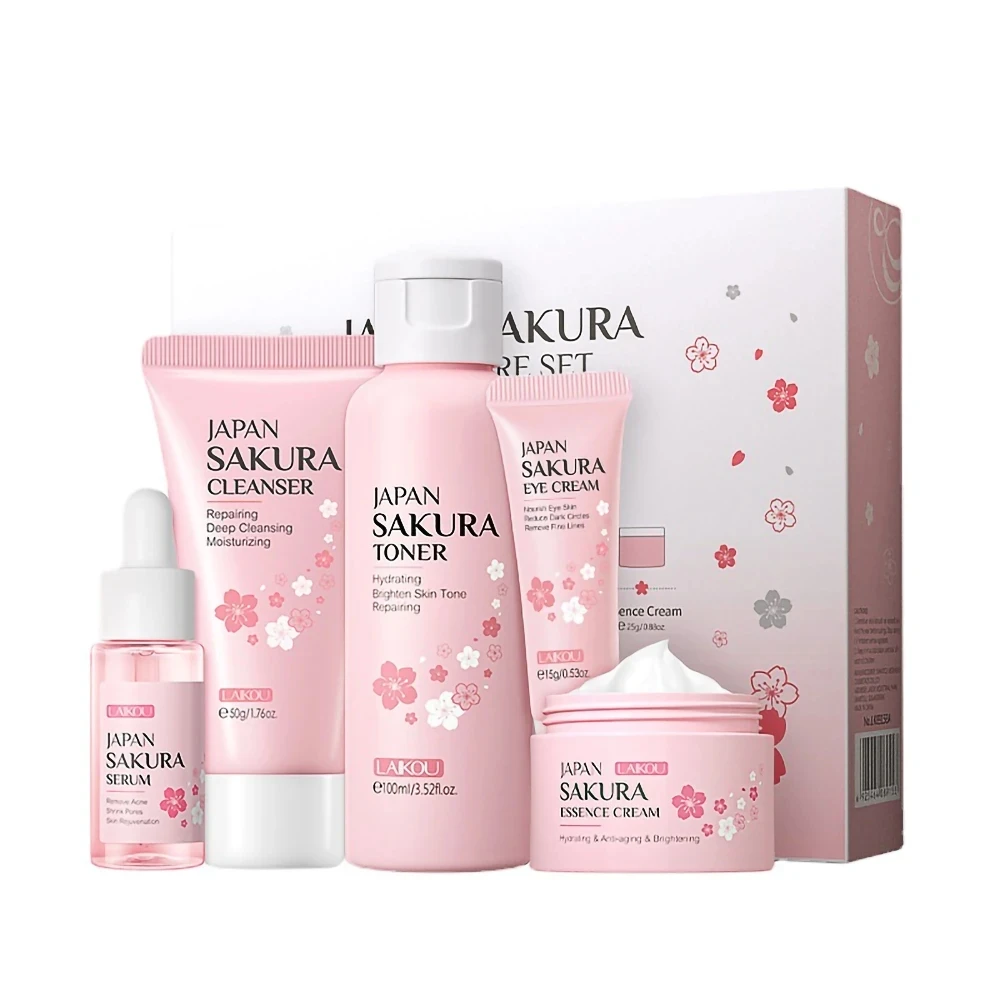 Set Oil Control Facial Cleanser Nourishing Face Serum Face Cream Fade Dark Circles Eye Cream Face Care Products