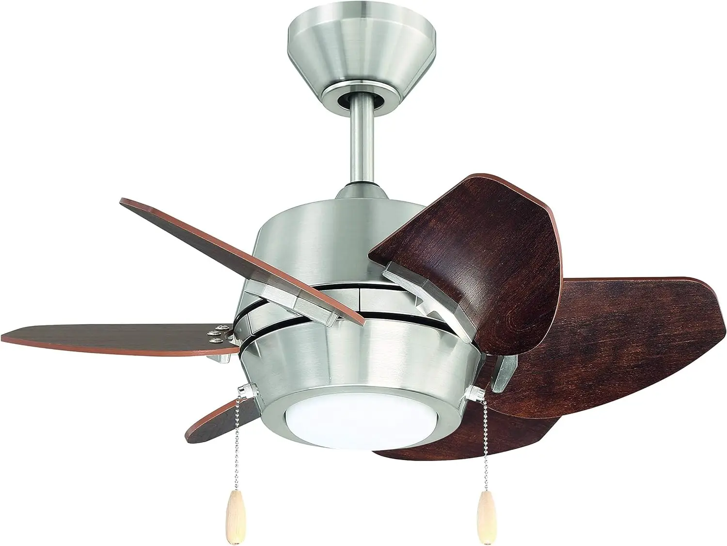 

GA24BNK6L Gaskin Sleek 24\u201DCeiling Fan Brushed Nickel Finish with 6 Glazed Cherry/Driftwood Reversible Blades, UL Rated Fir