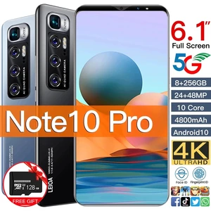 global version note10 pro 6 1 smartphone 8g 256gb 4800mah telephone 48mp camera daul sim card 4g5g celular mobile cell phone free global shipping