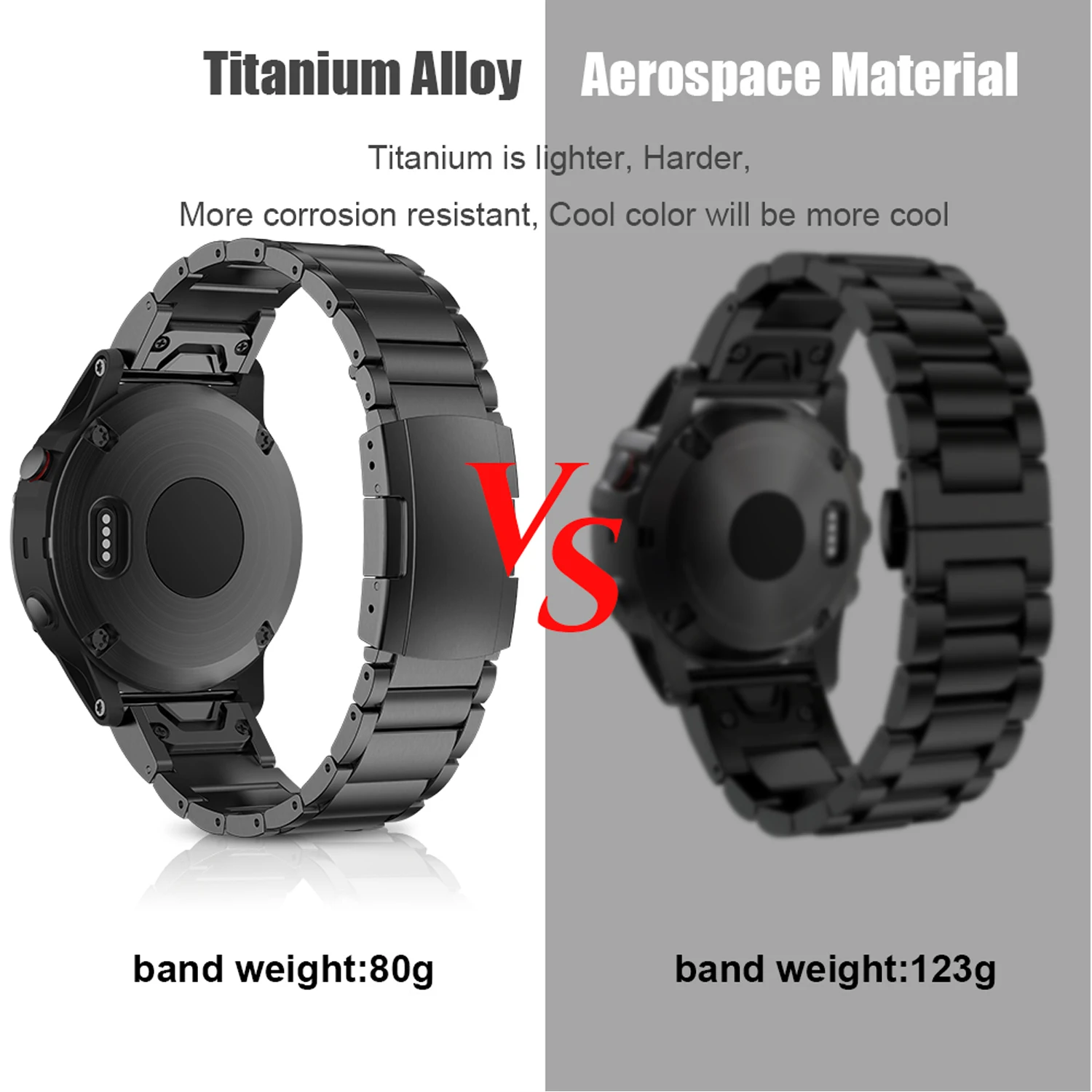 ANBEST ремешок из титанового сплава для Garmin Fenix 5X/5X Plus/ 6X/ 6X Pro /7X 26 мм Смарт-часы