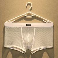 mens boxer underwear mesh mesh shorts fun youth u convex sexy low waist breathable trendy boxer pants