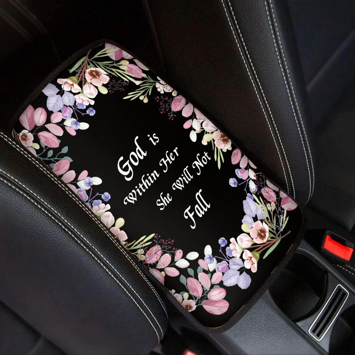 

INSTANTARTS Thanksgiving Day Design Car Center Armrest Covers 2022 Fashion Personality Auto Interior Supplies Cozy Soft Cushion