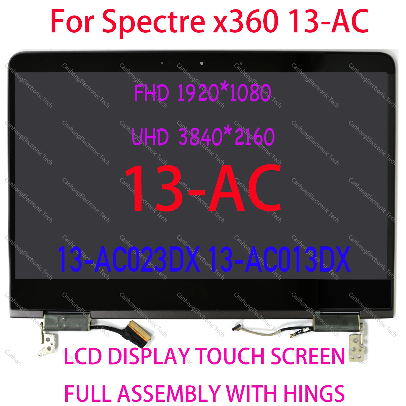 

Дигитайзер с ЖК-дисплеем 13,3 дюйма FHD UHD 4K, сменный сенсорный экран в сборе с шарнирами для серии HP Spectre X360 13-ac 13-ac000ur