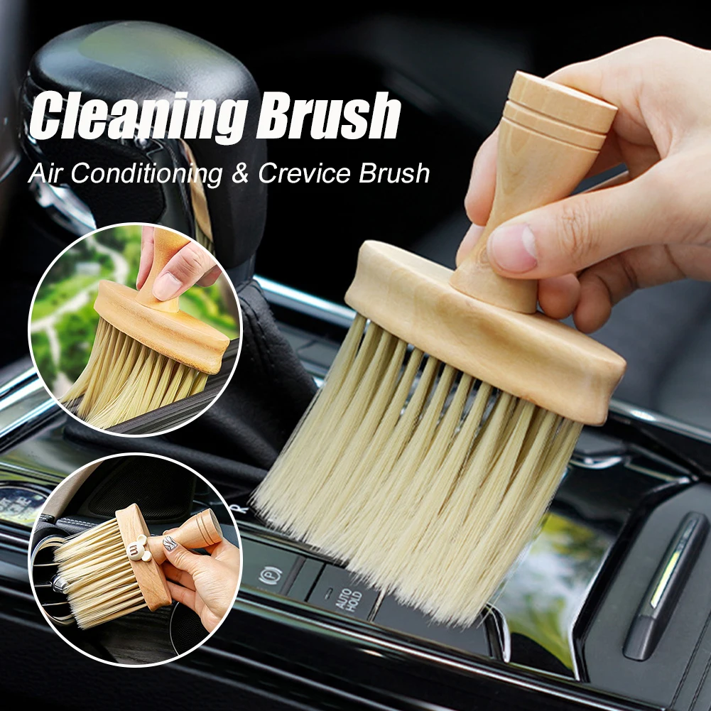 

Car Air Conditioner Cleaner Brush Wood Handle Air Outlet Brush Car Detailing Brush Dust Cleaner Soft Brush Keyboard Cleaning Kit