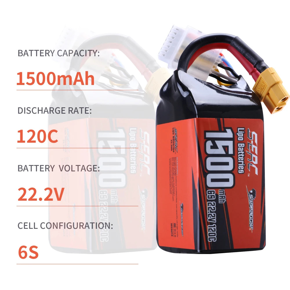 SIGP 6S Lipo аккумулятор 22 2 В 1500 мАч RC 120C Soft Pack с разъемом XT60 для FPV квадрокоптера