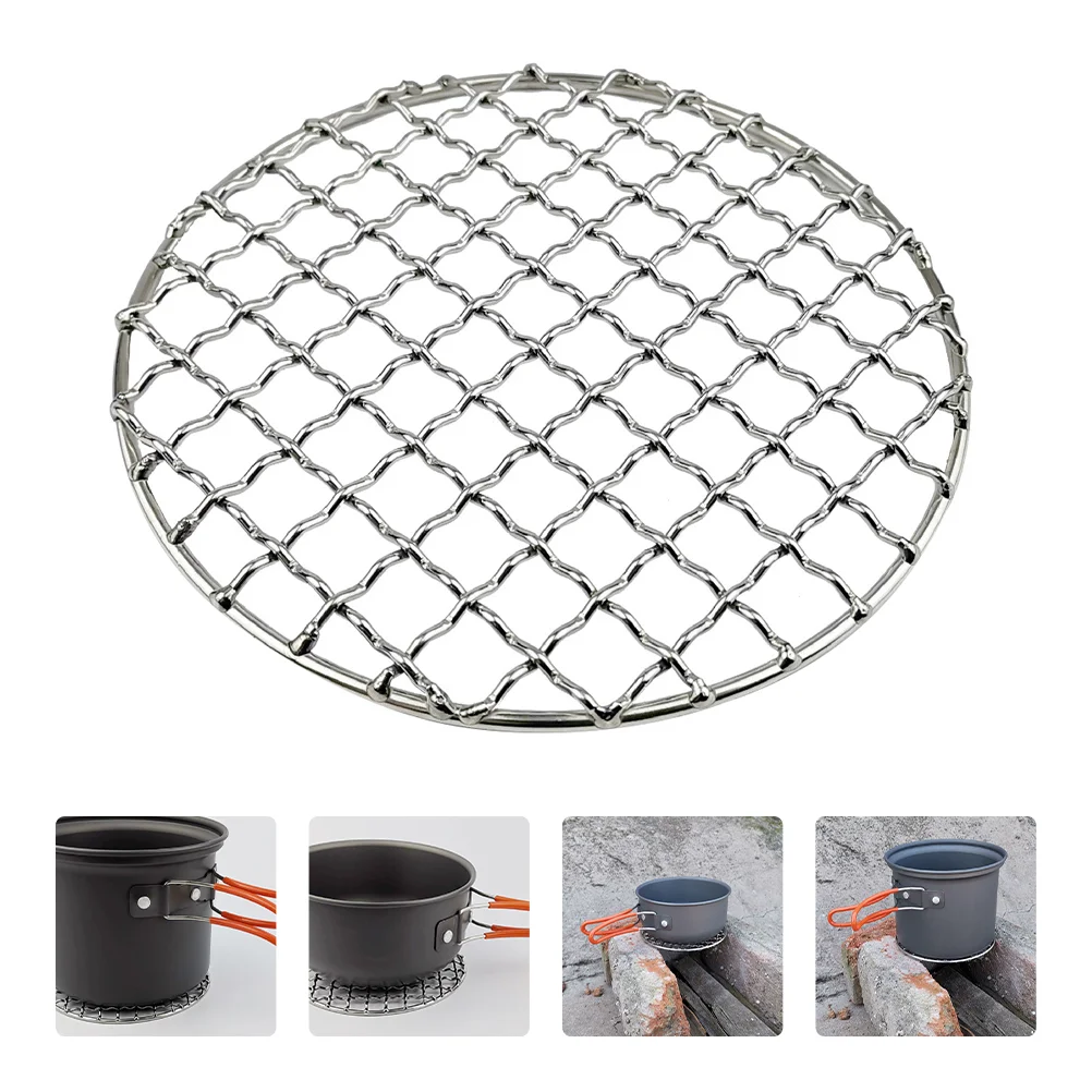 

Rack Cooking Round Grill Baking Cooling Bbq Barbecue Grid Grate Wire Grilling Campfire Steel Tool Net Steaming Pizza Carbon Pan