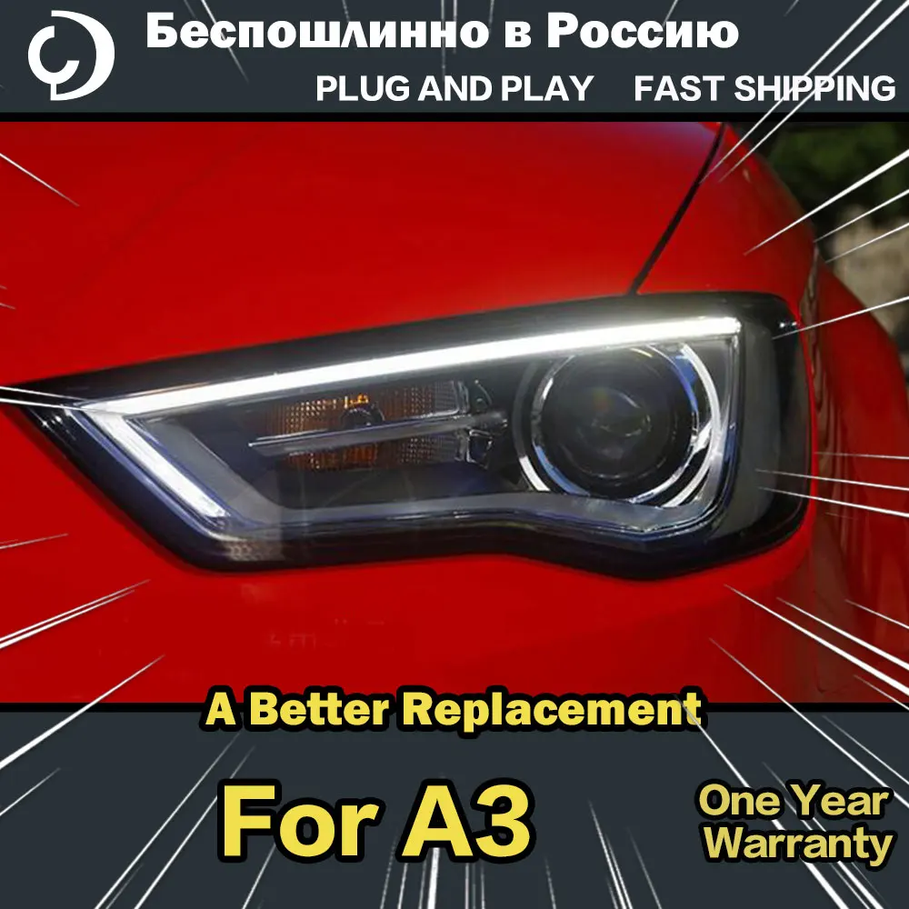 

AKD Car Styling Headlights for Audi A3 2013-2016 LED Headlight DRL Running Turn Signal Light Led Projector Auto Accessories