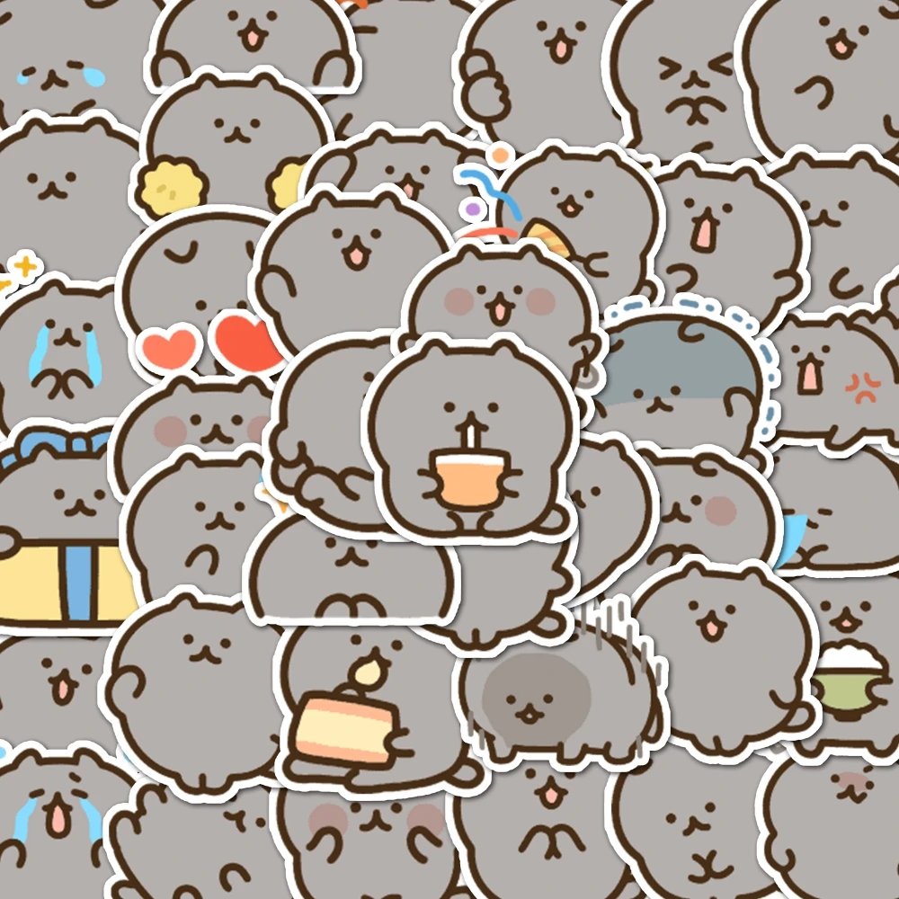 40 Шт. Наклейки Маленький Серый Кот Конверты Для Багажа Кружки Чехлы Мобильных