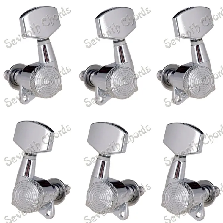 

A Set 6 pcs Chrome Acoustic Electric Guitar Locked String Guitar Tuning Pegs Tuners Machine Heads (DFS-NH-CR-SN3R3L)