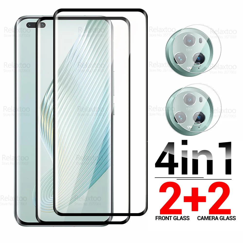 

For Honor Magic5 Pro Glass 4in1 Camera Tempered Glass Xonor Magic 5 Pro 5Pro 5G PGT-AN10 6.81" Screen Protector Protective Film