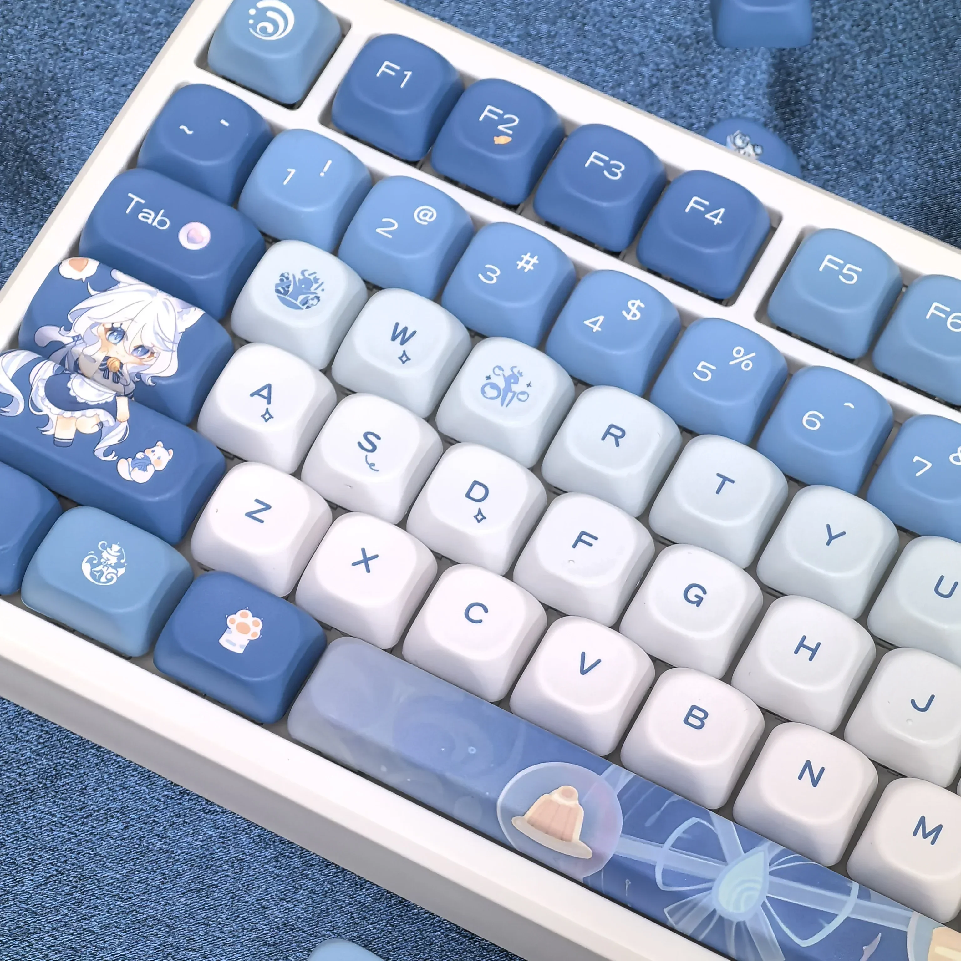 XIAO Fufu Keycap Genshin Impact 137 клавиш милый MOA PBT для Diy 87/98/104/108Mx переключатель игра