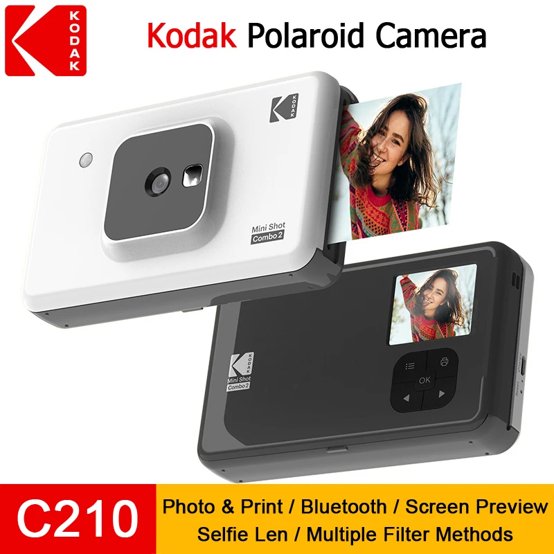 

Original Kodak Polaroid Camera C210 Instant Photo and Print 2 in 1 Retro Cameras AF Flash Vintage Digital Bluetooth Contact