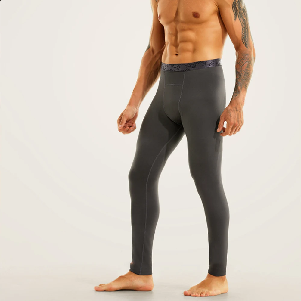 Men Thermal Underwear Bulge Pouch Pants Warm Leggings Stretchy Long John Pants Bottoms Winter Thermal Underwear