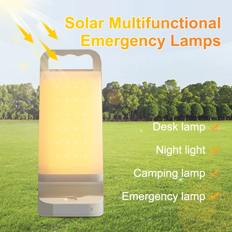 

Multifunctional Camping Lantern Hanging Tent Lamp Stepless Dimming Night Light with Phone Charger 4400mah Outdoor Solar Lamp