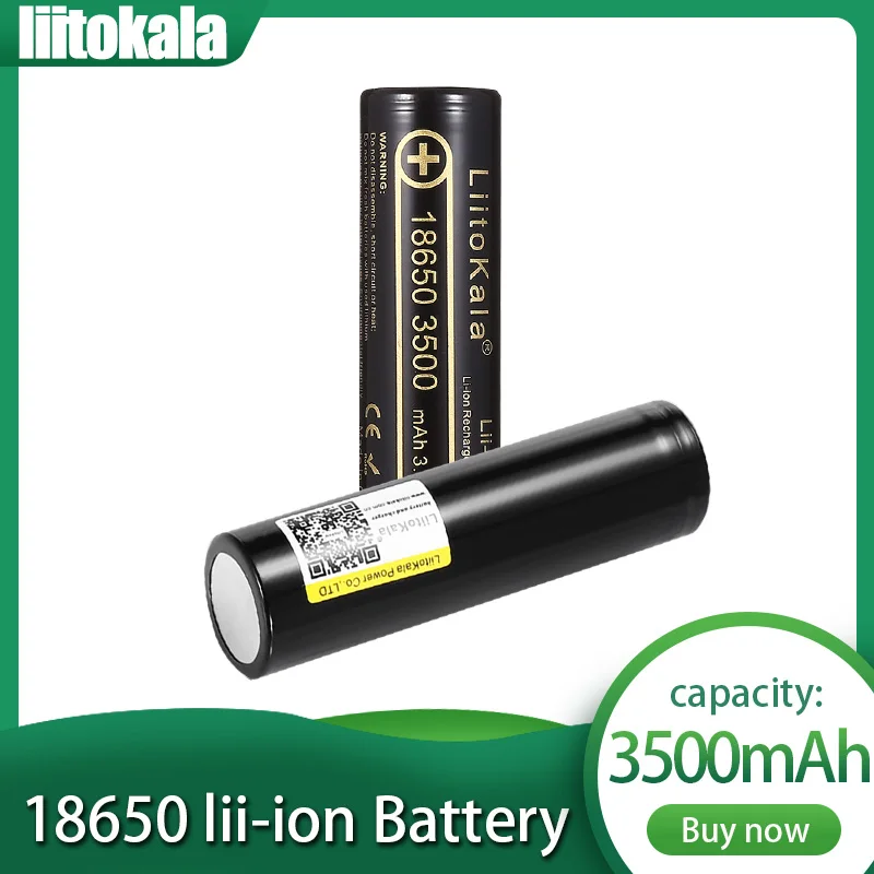 Liitokala lii-35A 18650 оригинальная мощность литиевая батарея 3500 мАч 10A высокая яркий
