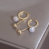 hot sale trendy cz bead geometric earring for women micro inlaid cubic zirconia drop earrings daily pendant accessories bijoux