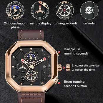 Fashion Square Dial Sport Waterproof Watch 6