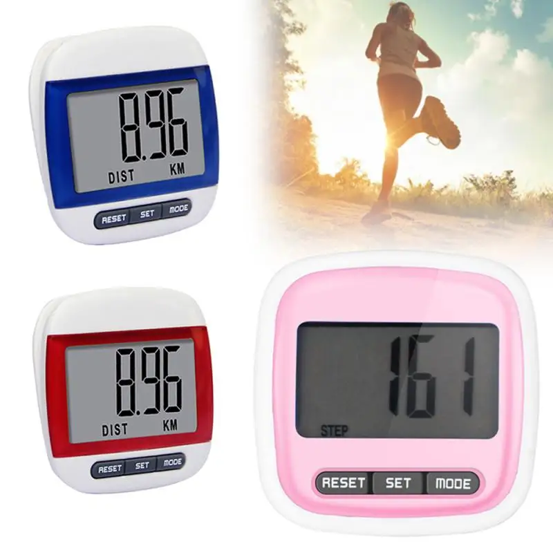 

LCD Pedometer Tracker Running Walking Passometer Counter Multifuctional Mini Waterproof Step Digital Running Sport Accessory