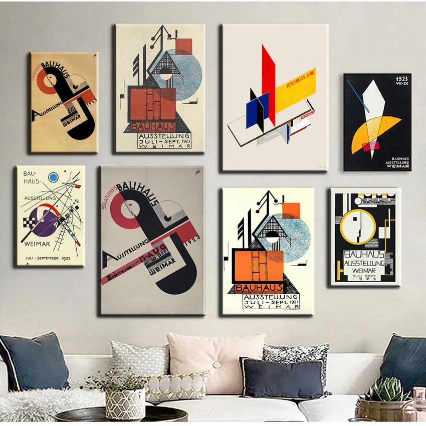 Настенная живопись на холсте для гостиной домашний декор плакаты принты Bauhaus