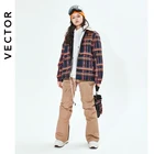 Векторные мужские и женские лыжные брюки куртка Двусторонняя зимняя теплая ветрозащитная Водонепроницаемая спортивная куртка для катания на лыжах