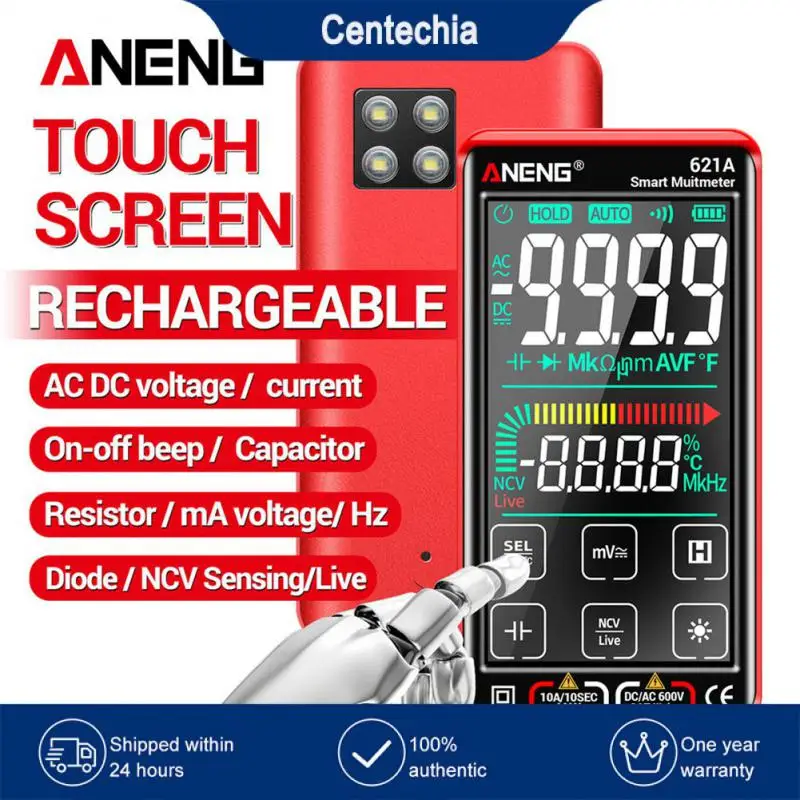 

9999 Counts Touch Screen Multimeter Multifunctional Form 10a Tester Transistor Measurable Ac Dc Ac Dc Auto Range