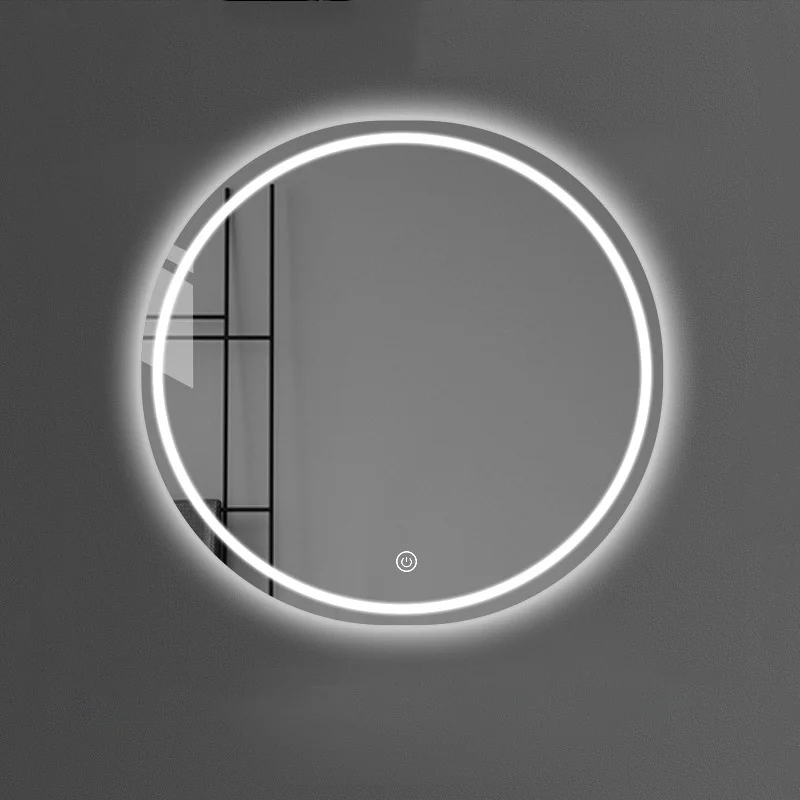 

50x50cm Led Lamp Bathroom Mirror Round Front Luminous Wall Mounted Bathroom Vanity Mirror