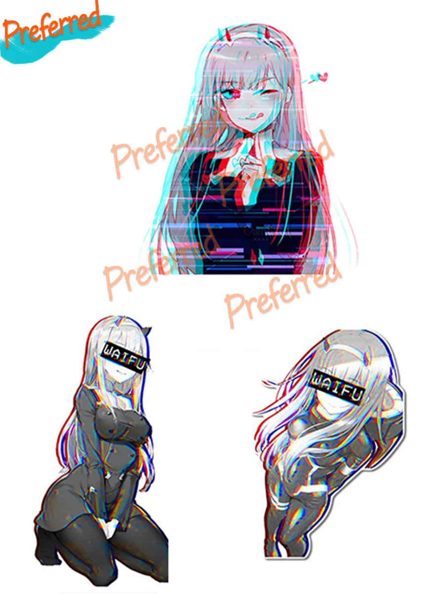 Японская мультяшная анимация, любимый в FRANXX Hiro ZERO TWO ICHIGO, переводная картинка, автомобильный оконный багажник, мотоциклетный шлем