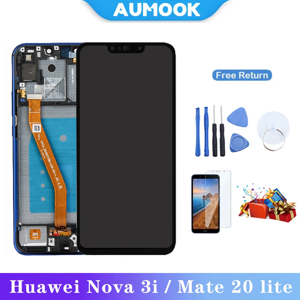 

AUMOOK Original for Huawei Nova 3i LCD Touch Screen Display with Frame Display for Mate 20 Lite INE-LX1 LX2 Display LCD Screen