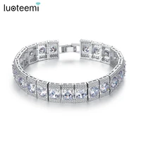 luoteemi fashion big bangle for women full cz crystal women bracelets for bridal wedding wholesale dropshipping christmas gifts
