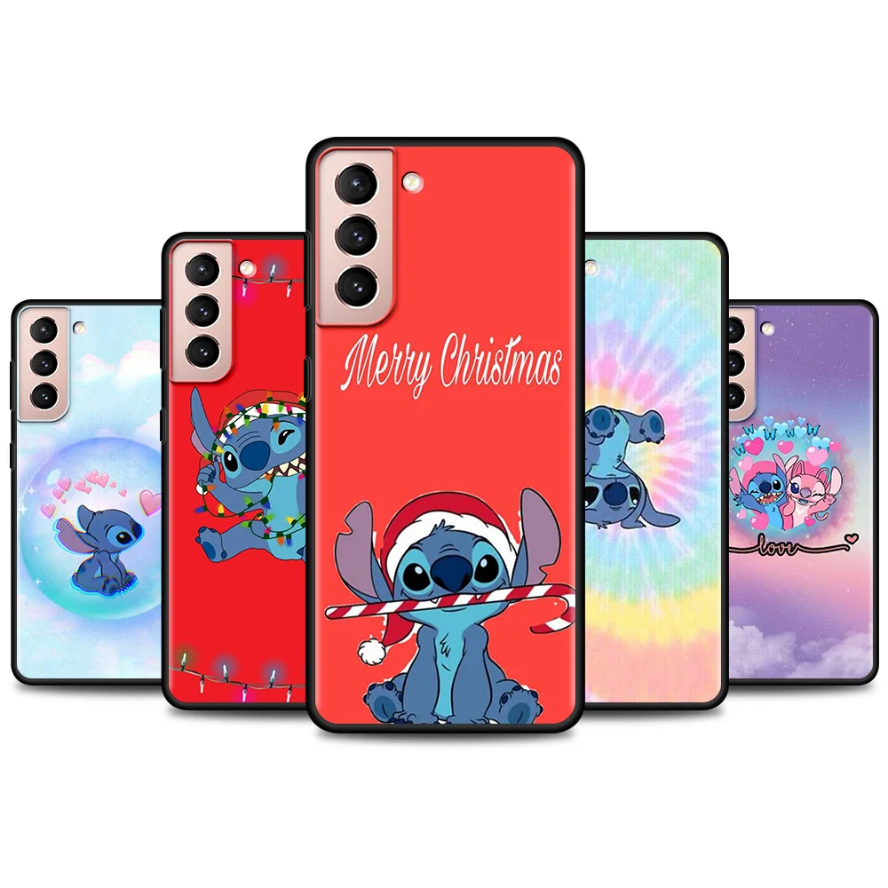 

Silicone Shell For Samsung Galaxy S10 4G 5G S9 S8 Plus S7 Edge S10e Back Case Disney Christmas Cute Cartoon Stitch Love you